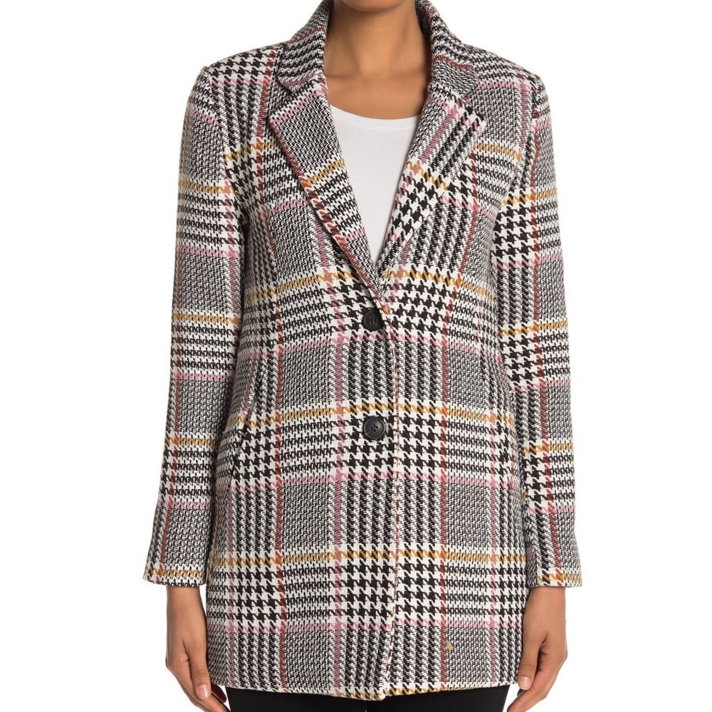 NWT!💝 Sebby Plaid Two Button Woven Coat - Picture 2 of 6
